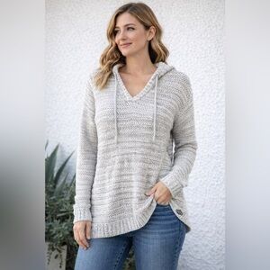 Harley-Davidson Light Grey Knit Sweater With Hood & Sequins Large -bikercore